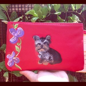 Yorki hand painted charging wallet Yorkshire cute
